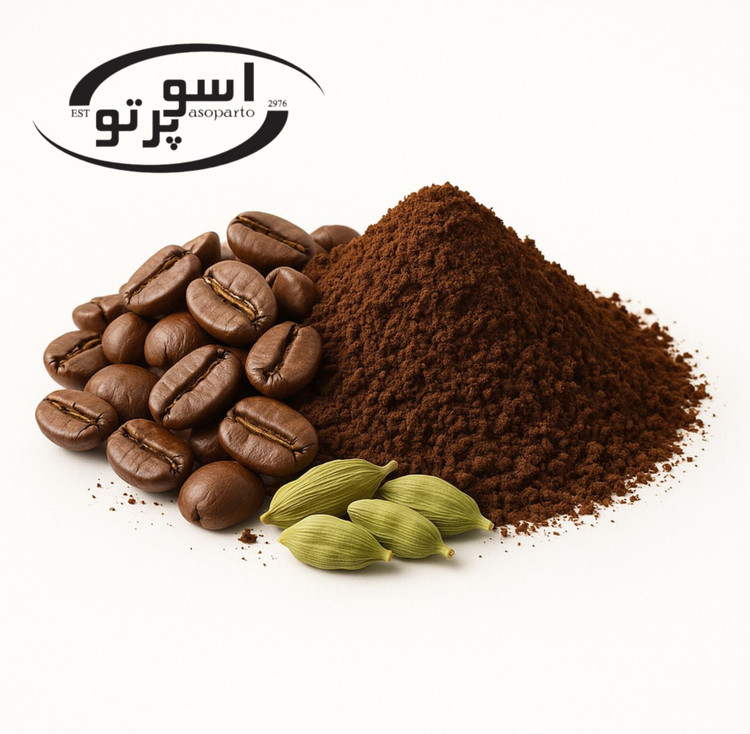 پودر قهوه ترکیبی ۱۰ درصد هل و ۹۰ درصد روبوستا با عطر گرم و کافئین بالا